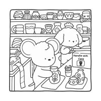 Desenhos para colorir Cozy Friends