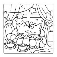 Desenhos para colorir Cozy Friends