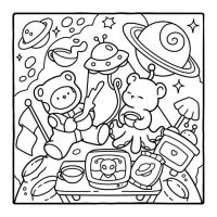 Desenhos para colorir Cozy Friends