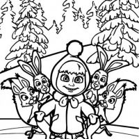 Desenhos para colorir Masha e o Urso