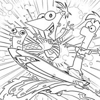 Desenhos para colorir Phineas e Ferb